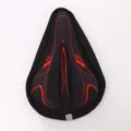 Housse de selle de vélo en silicone épaissi détail, coussin ergonomique absorbant les chocs. - 180g / Noir Rouge
