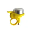 Mini bicycle bell for mountain bike, loud crisp sound handlebar ring with thumb lever yellow. - Yellow