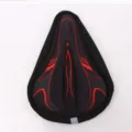 Housse de selle de VTT en silicone épaissi avec des graphismes rouges pour un confort accru. - 120.00g / Noir Rouge