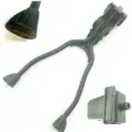 Detailed view of the black bicycle double leg kickstand mounting bracket and rubber foot. - Center Support