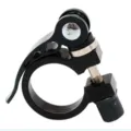 Black aluminum alloy bicycle seatpost clamp quick release detail shot for mountain bikes - 25.4 / Black