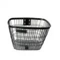 Panier de velo en metal noir fil avant conteneur de stockage avec support et bord - Panier à 52 Fils avec Accessoires et Support / Noir