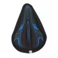 Housse de selle de vélo en silicone coussin VTT gel respirant accessoire noir pour cycliste - 180g / Bleu Noir