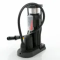 Portable foot air pump for bicycle and motorcycle tire high pressure inflator tool - With High Pressure Pump / Red