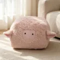 Pink fluffy sheep plush stool cushion for living room bedroom home decor comfortable cute - 55cm (With Zipper) / Pink