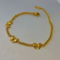 Edelstahl 18K vergoldet Schleife Kette Armband für Damen wasserdichter Modeschmuck Stil. - 3-Schleife