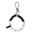 Colorful beaded keychain handmade bag charm with number cubes for daily fashion accessory - 0-9 Number Beaded Style / Black Circle
