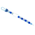 Blue silicone butterfly beaded golf counter keychain lanyard with lovely heart charm variant. - Blue
