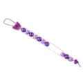 Purple silicone butterfly acrylic beaded lanyard keychain for golf ball marker and daily accessories. - Purple