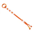 Handcrafted colorful beaded keychain bag charm braided rope accessory for women and daily use - Red