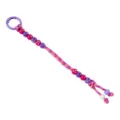 Colorful braided lanyard keychain with sparkling rhinestone beads for bags and keys charm - Purple