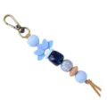 Blauer Silikon Lottus Perlen Schlüsselanhänger Anhänger Variante. Stylisches Accessoire für Taschen. - Blauer Lotus