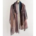 Fashion printed long scarf shawl for women, breathable versatile accessory with abstract design. - Brown (Abstract)