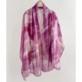 Women purple abstract print long scarf lightweight breathable fashion shawl wrap 180cm - Violet (Abstract)