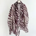 Women zebra print long scarf lightweight stylish fashion breathable versatile neck wrap shawl - Reddish Brown (Zebra)