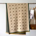 Lussuosa sciarpa scialle invernale reversibile effetto cashmere quadri cavallo donna - Bordo Verde