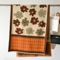 Double-sided cashmere winter scarf with sunflower and diamond patterns for women stylish warm shawl - Caramel Edge