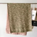 Sciarpa effetto cashmere stampa floreale donna inverno caldo elegante scialle vintage accessorio - verde rosa