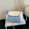 Blue and white star pattern crossbody bag stylish chic shoulder bag for women daily use - Without Pendant / Blue