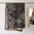 Sciarpa invernale chic con stampa paisley nera e beige, morbida calda mantellina da donna. - 66*186cm / Nero