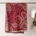Sciarpa effetto cashmere motivo cachemire donna frange rosso vintage inverno caldo - 66*186cm / Rosso
