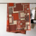 Donna inverno spesso cashmere sensazione sciarpa retro paisley patchwork caldo scialle - 66*186cm / Arancione
