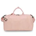 Pink PU travel duffel bag large capacity fitness gym bag with shoulder straps for women - Pink