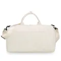 White PU travel duffel bag large capacity lightweight waterproof gym bag for short trips - Off White