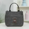 Dark grey PU leather tote bag with black handles, minimalist casual handbag for everyday use. - Dark Gray