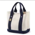 Canvas tote bag for women, multi-compartment lunch handbag and daily casual hand carrier. - Dark Blue