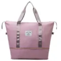 Large capacity pink travel duffel bag for women, waterproof gym tote for short trips. - Deep Pink