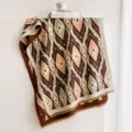 Écharpe jacquard géométrique color-block rétro automne hiver chaud franges châle détail - 65*180cm / Café