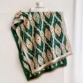 Echarpe jacquard geometrique retro automne hiver chaude et elegante avec franges pour femmes. - 65*180cm / Vert