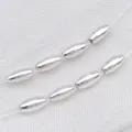 Silver metallic spacer beads DIY necklace bracelet jewelry making accessories 4mm - Smooth Small-Hole Millet Bead / 1 Piece (2x4mm) / Thick Silver