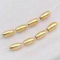 Gold spacer beads for DIY jewelry making, golden metallic rice beads for bracelets and necklaces. - Smooth Small-Hole Millet Bead / 1 Piece (2x4mm) / Gold