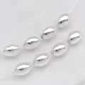 Silver rice beads spacer beads for DIY jewelry making bracelets necklaces 4mm 6mm variant - Smooth Small-Hole Millet Bead / 1 Piece/Pack (4x6mm) / Thick Silver