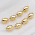 Gold plated rice spacer beads for DIY jewelry, metallic shine for handmade bracelets. - Smooth Small-Hole Millet Bead / 1 Piece/Pack (4x6mm) / Gold