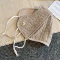 Winter warm 3D knitted face mask in light khaki, stylish breathable windproof variant. - One Size / Khaki