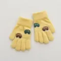 Mignons gants en tricot pour enfants gants d'hiver chauds avec voitures pour garçons - 3-5 Ans Taille Unique / Jaune