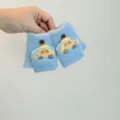 Mitoufles d'hiver en polaire corail pour enfants avec motif de voiture mignon, doux. - Taille Unique (Recommandé 0-3 Ans) / Bleu ciel