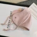 Winter warm windproof face mask for women, pink breathable mask with adjustable ear straps. - One Size / Pink