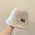 Chapeau bob en mélange de laine épaisse beige pour femme, chapeau de pêcheur chaud d'hiver. - Beige Avoine