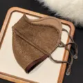 Masque facial 3D en tissu chaud d'hiver, protection respirante coupe-vent avec lanières ajustables. - Taille unique / Marron