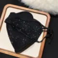 Masque facial tricoté chaud d'hiver pour femmes, masque noir élégant coupe-vent. - Taille unique / Noir