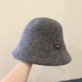 Chapeau bob en mélange de laine grise pour femme, bonnet de pêcheur chaud et décontracté. - Gris Mocha