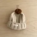 Bonnet en tricot d'hiver pour enfants avec pompon marron bonnet en laine chaud détail - Taille Unique (50-52cm) / Khaki