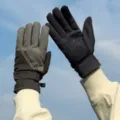Gants de cyclisme thermiques d'hiver pour hommes femmes, gants tactiles coupe-vent pour extérieur. - Taille unique / Style Homme / Gris clair