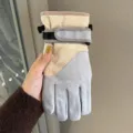 Gants de cyclisme d'hiver doublés polaire épais thermiques coupe-vent écran tactile hommes - Taille unique / Style Femme / Bleu