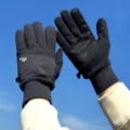 Gants polaires d'hiver pour hommes, chauds et coupe-vent cyclisme extérieur écran tactile. - Style à Poignet Côtelé / Gris foncé