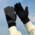 Gants de cyclisme thermiques d'hiver pour hommes et femmes, tactiles antidérapants. - Noir et Gris
